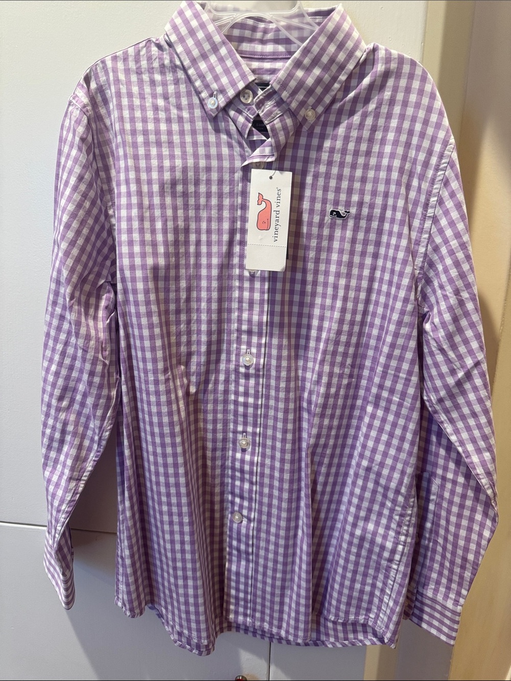 Vineyard Vines Lavender Gingham Button-Down Shirt